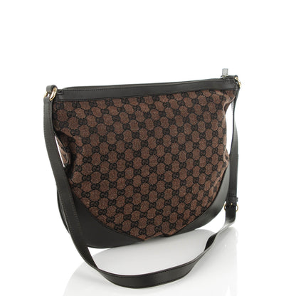 Gucci Denim Monogram Large Half Moon Hobo Dark Brown 3 of 7