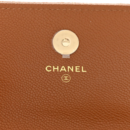 Chanel Caviar Quilted Business Affinity Clutch With Chain Flap Camel 6 of 12