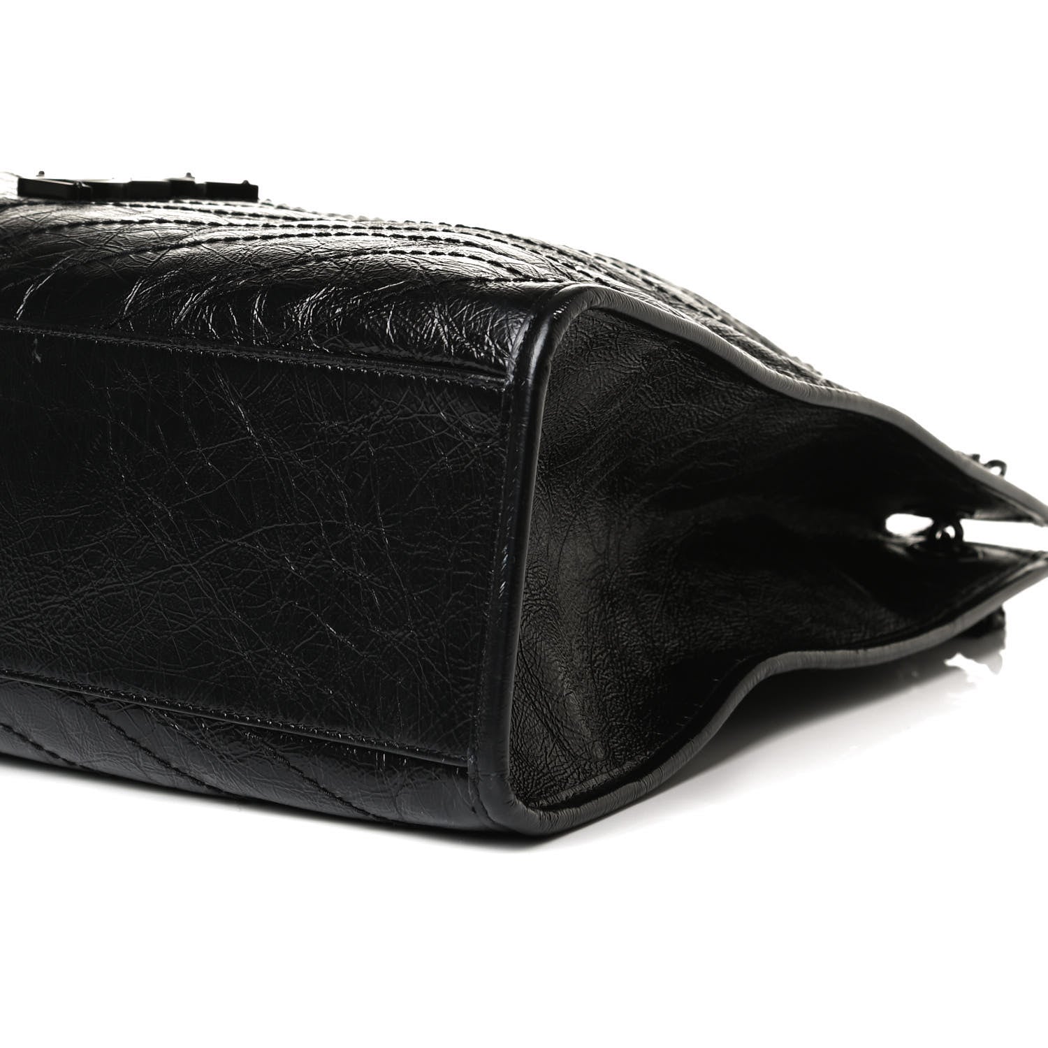 Saint Laurent Crinkled Calfskin Matelasse Monogram Large Niki Shopper Tote Black 10 of 16