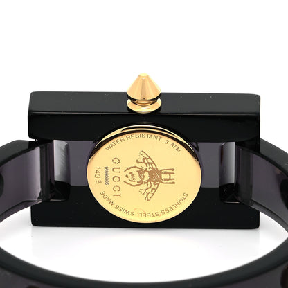 Gucci Stainless Steel Plexiglass 24mm Skeleton Stud Quartz Watch Black 4 of 5