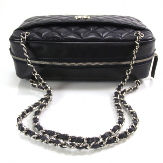 Chanel Lambskin Quilted Camera Case Navy 5 of 10