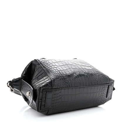 Givenchy Calfskin Crocodile Embossed Medium Soft Antigona Black 4 of 9
