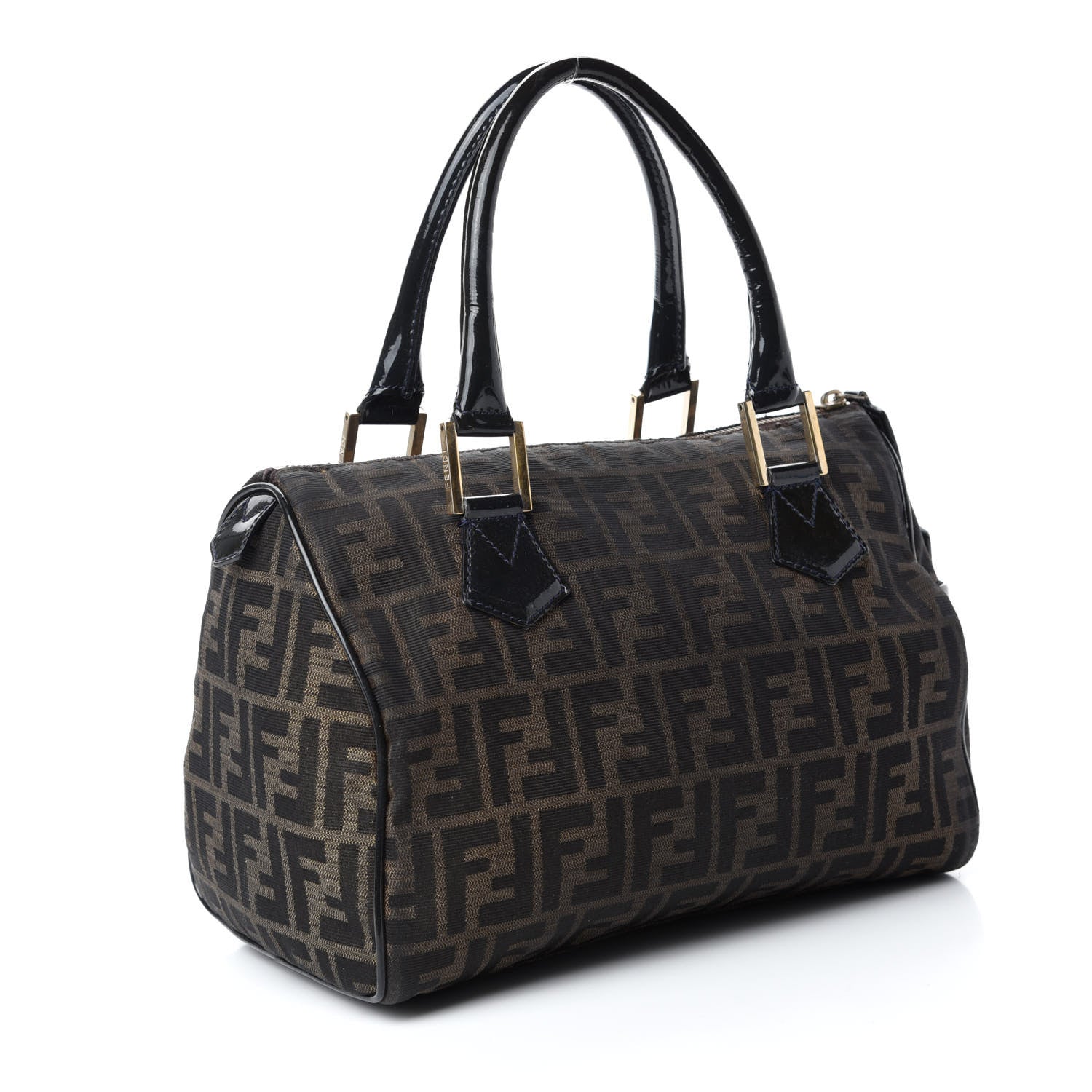 Fendi Zucca Patent Medium Chef Boston Tobacco Black 3 of 12