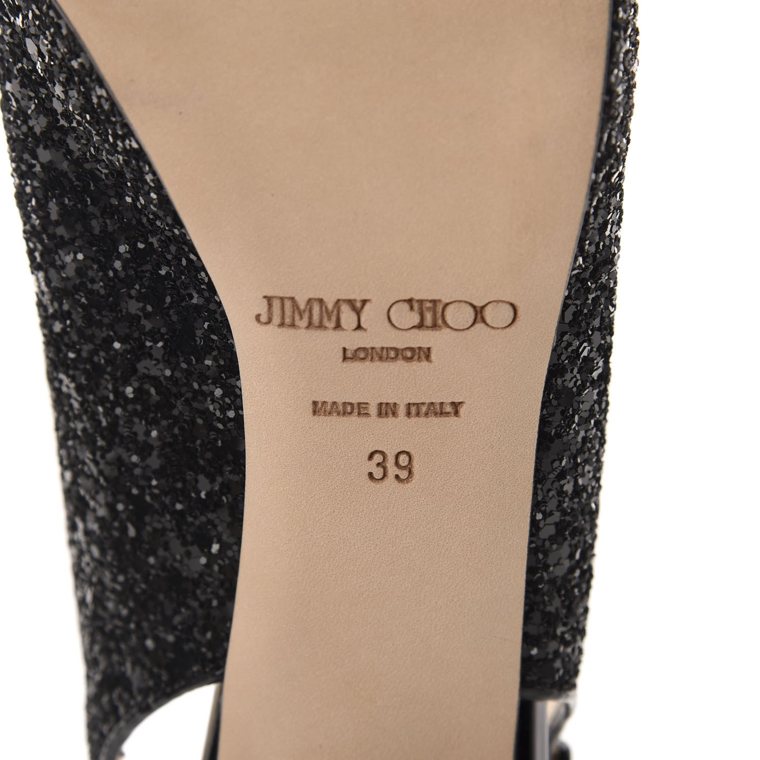Jimmy Choo Coarse Glitter Fabric Nova Slingback Pumps 39 Black 8 of 9