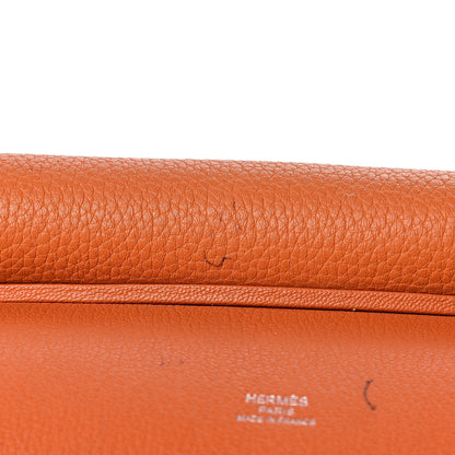 Hermes Taurillon Clemence Jypsiere 28 Orange 10 of 17