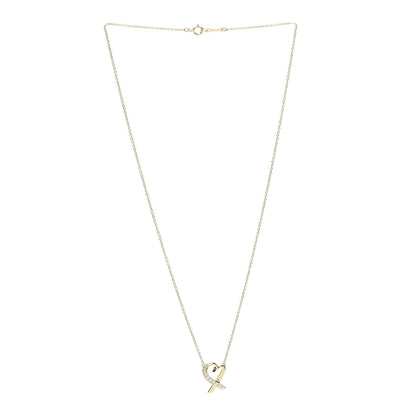 Tiffany 18K Yellow Gold Diamond Small Paloma Picasso Loving Heart Pendant Necklace 3 of 5