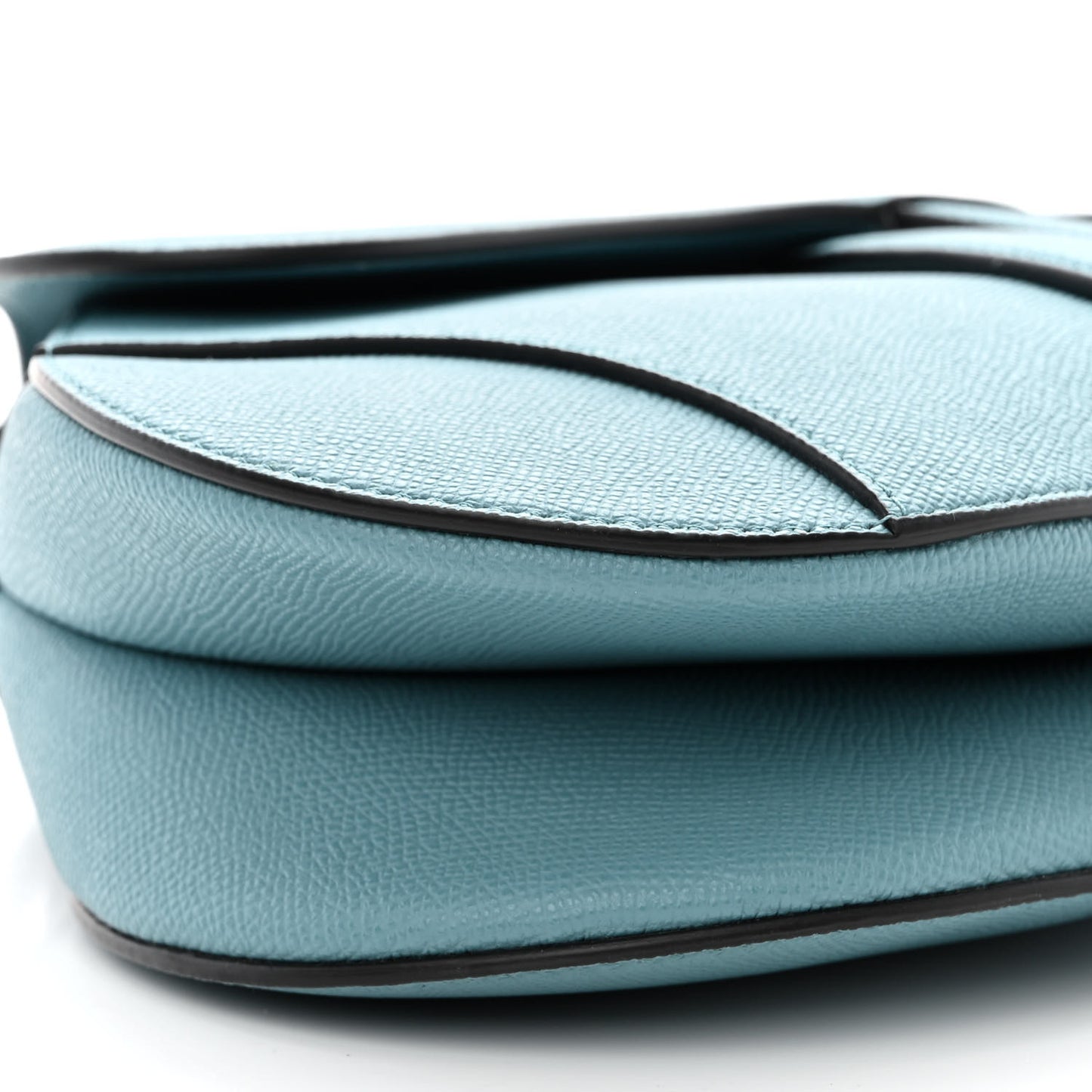 Grained Calfskin Saddle Bag Azure Blue