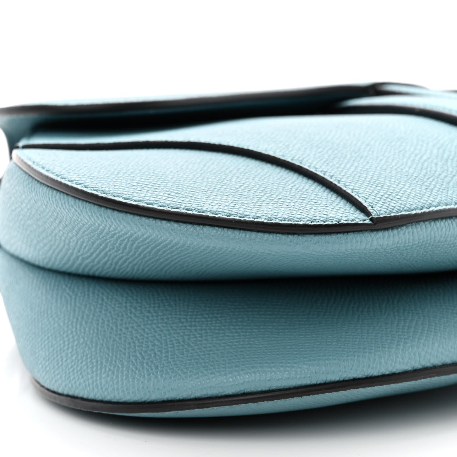 Christian Dior Grained Calfskin Saddle Bag Azure Blue 9 of 10