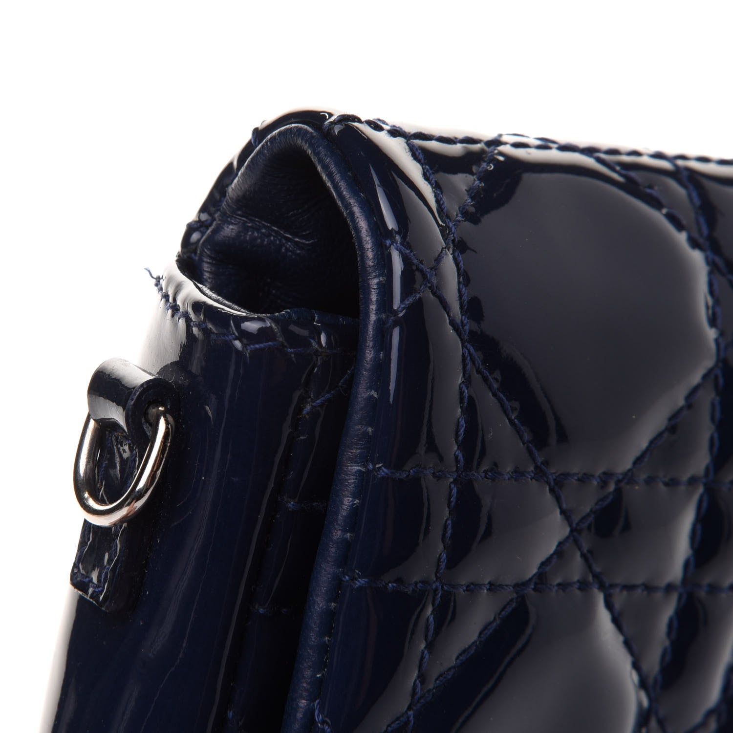 Christian Dior Patent Cannage New Lock Pouch Navy Blue 11 of 11