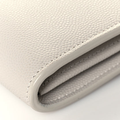 Saint Laurent Grain de Poudre Monogram Strap Wallet Crema Soft 8 of 11