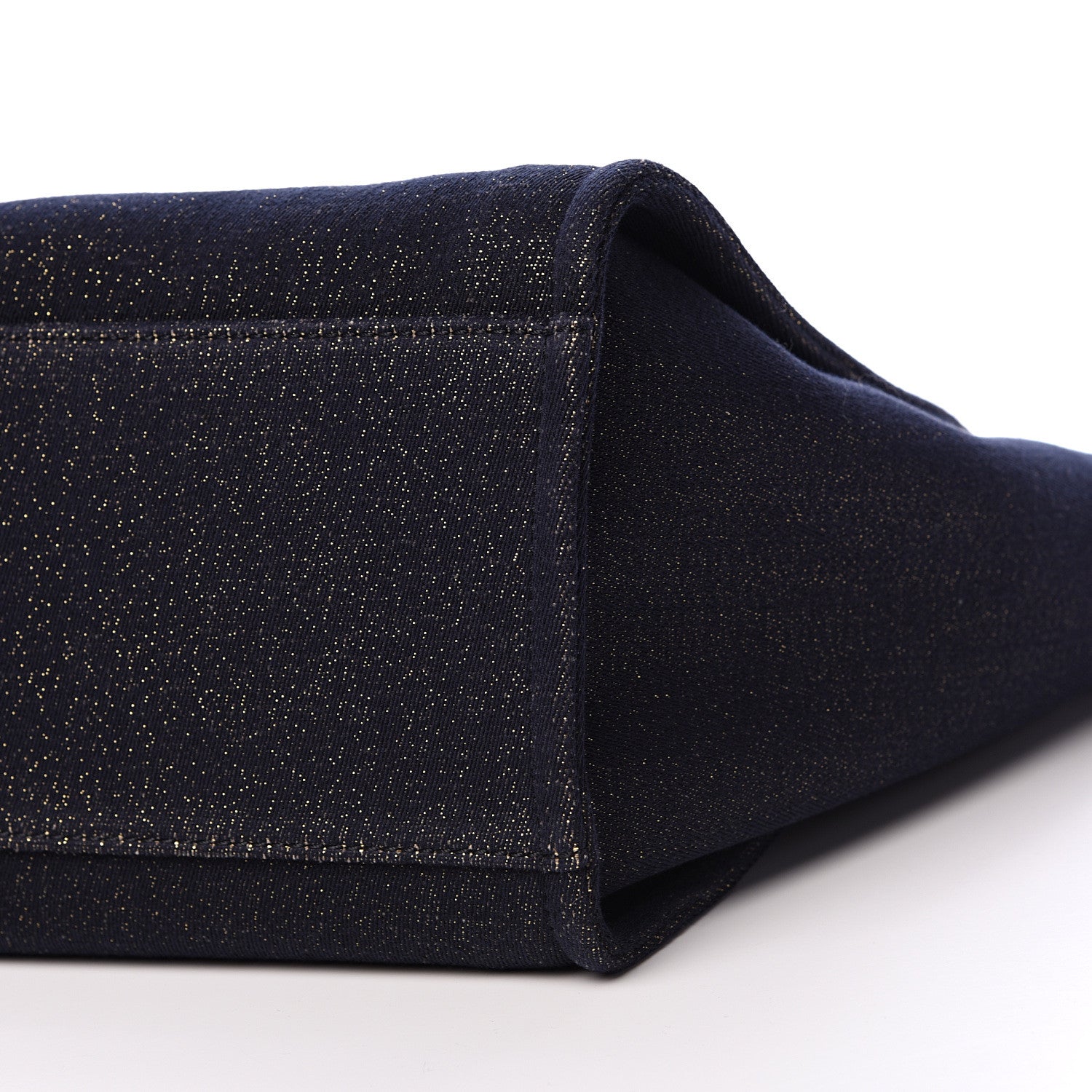 Chanel Lurex Canvas Medium Deauville Tote Navy Blue Gold 9 of 11