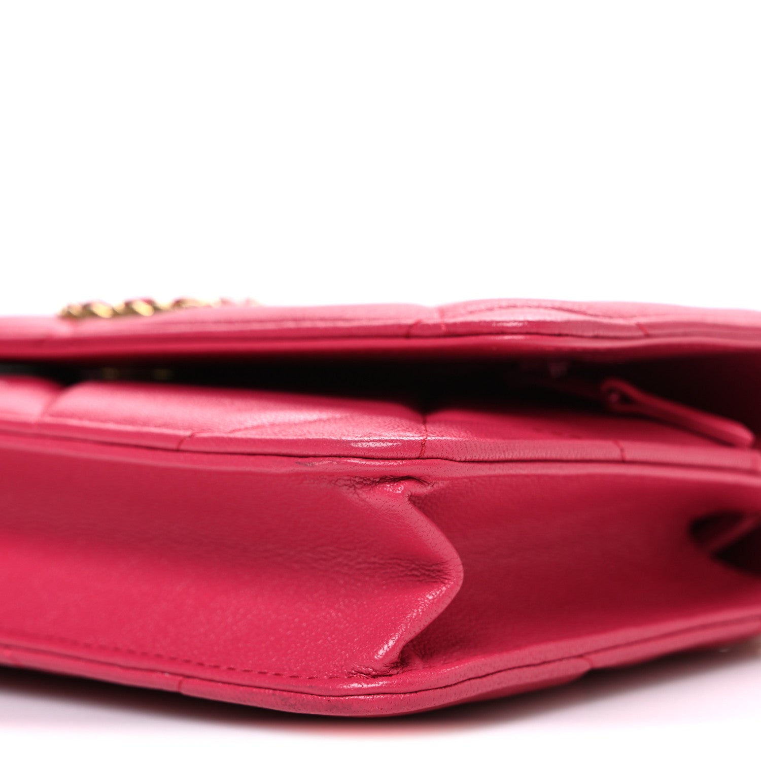 Chanel Shiny Goatskin Quilted Chanel 19 Wallet On Chain WOC Pink 11 of 11
