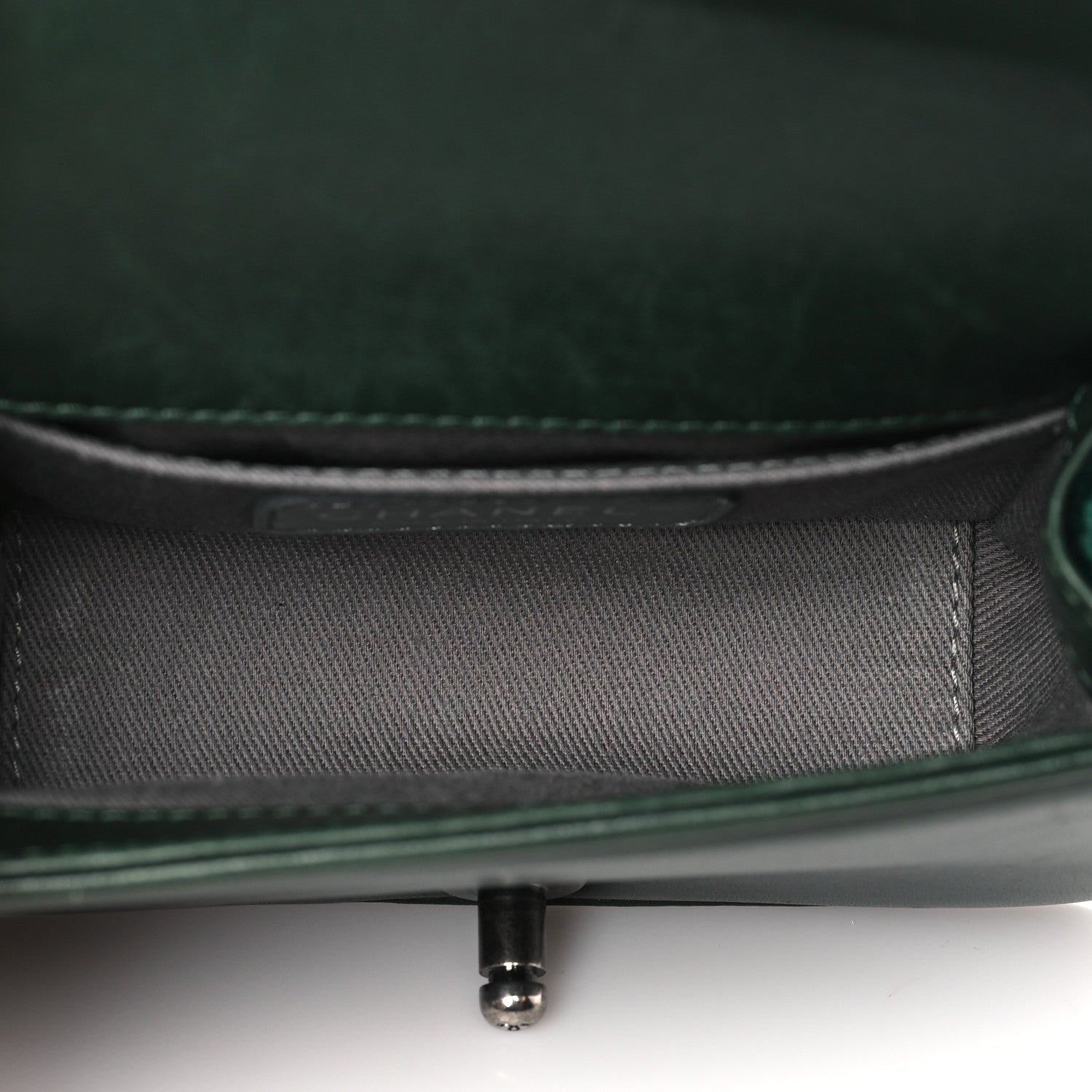 Chanel Velvet Quilted Mini Boy Flap Dark Green 4 of 8