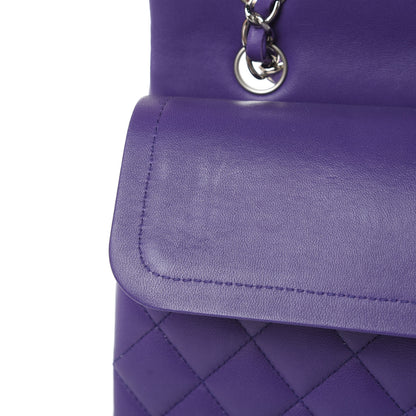 Chanel Lambskin Quilted Medium Double Flap Purple 15 of 16