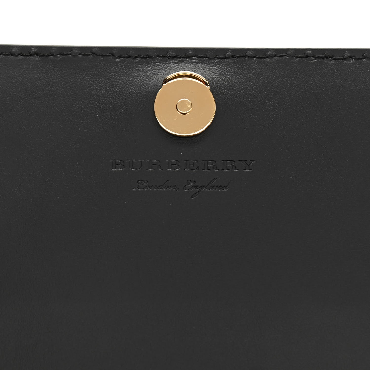 Burberry Grained Calfskin House Check Tartan Mix Hampshire Wallet On Chain Black 5 of 7