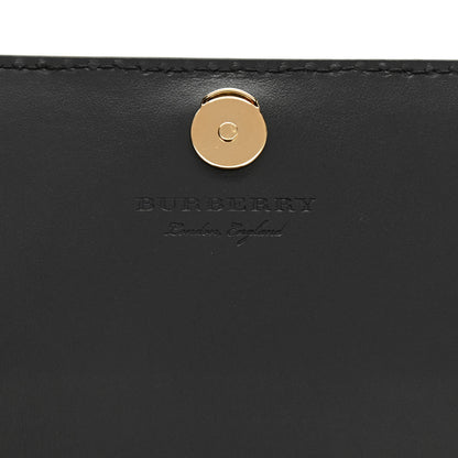 Burberry Grained Calfskin House Check Tartan Mix Hampshire Wallet On Chain Black 5 of 7