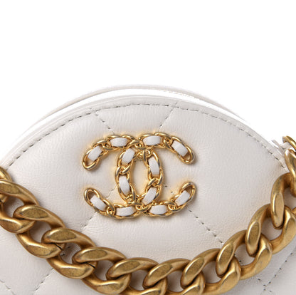 Chanel Goatskin Quilted 19 Round Clutch With Chain White 8 of 8