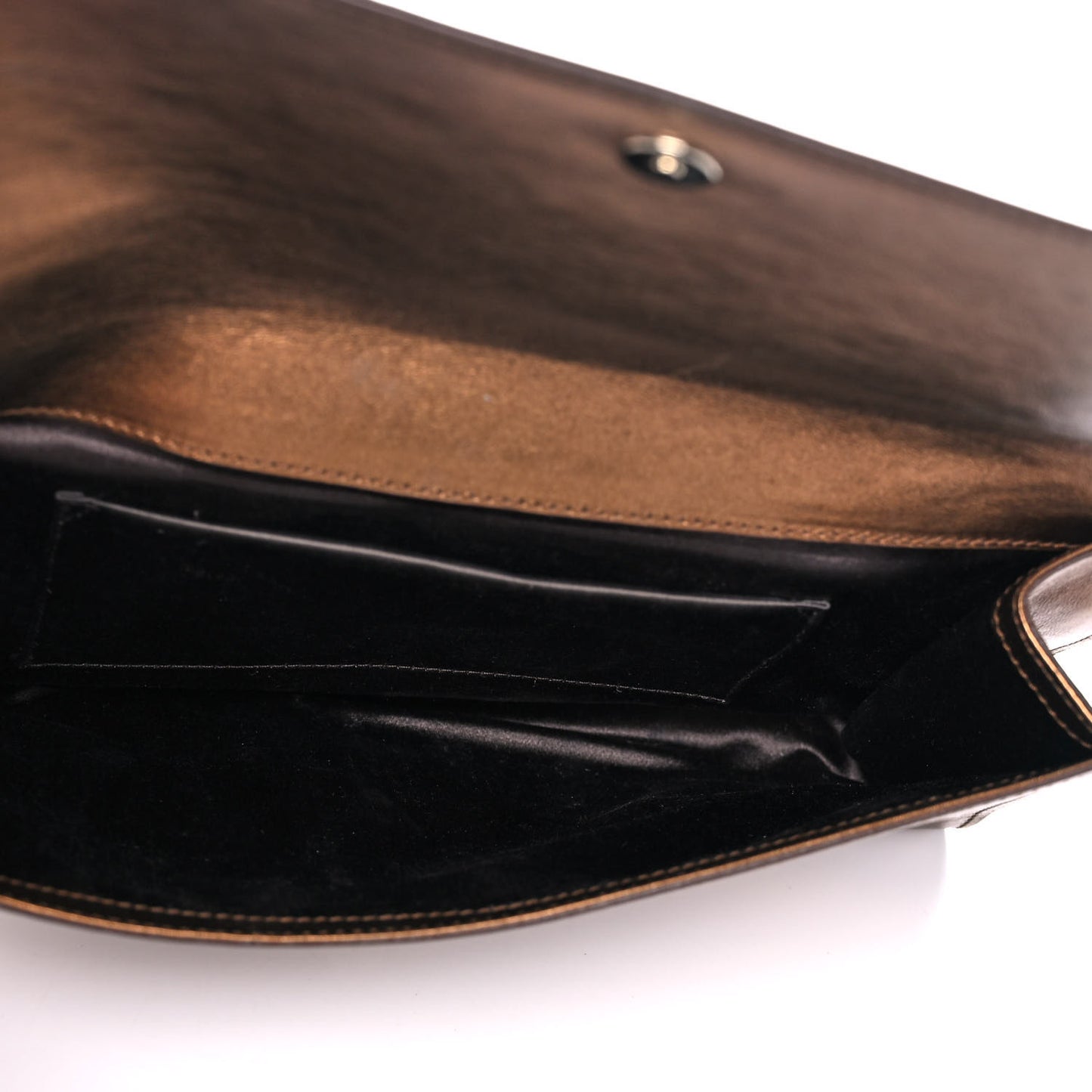 Metallic Calfskin Monogram Large Belle De Jour Clutch Bronze
