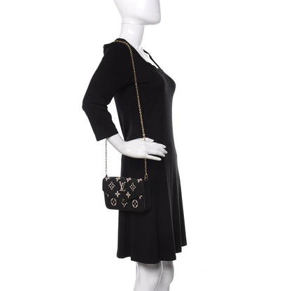 Louis Vuitton Empreinte Monogram Giant Felicie Pochette Black Beige 2 of 10