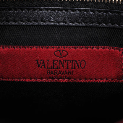 Valentino Garavani Vitello Rockstud Double Handle Tote Black 6 of 7