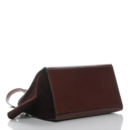 Celine Smooth Calfskin Suede Medium Trapeze Burgundy 5 of 9