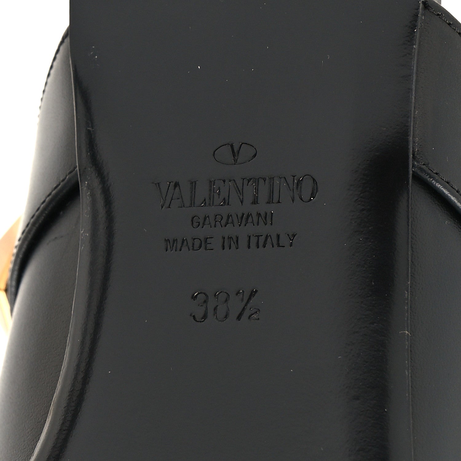 Valentino Garavani Calfskin Roman Stud Ankle Strap Flat Mules 38.5 Black 7 of 8