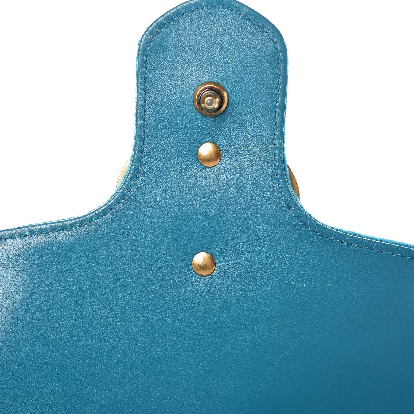 Velvet Matelasse Small GG Marmont Shoulder Bag Pavone Cyan
