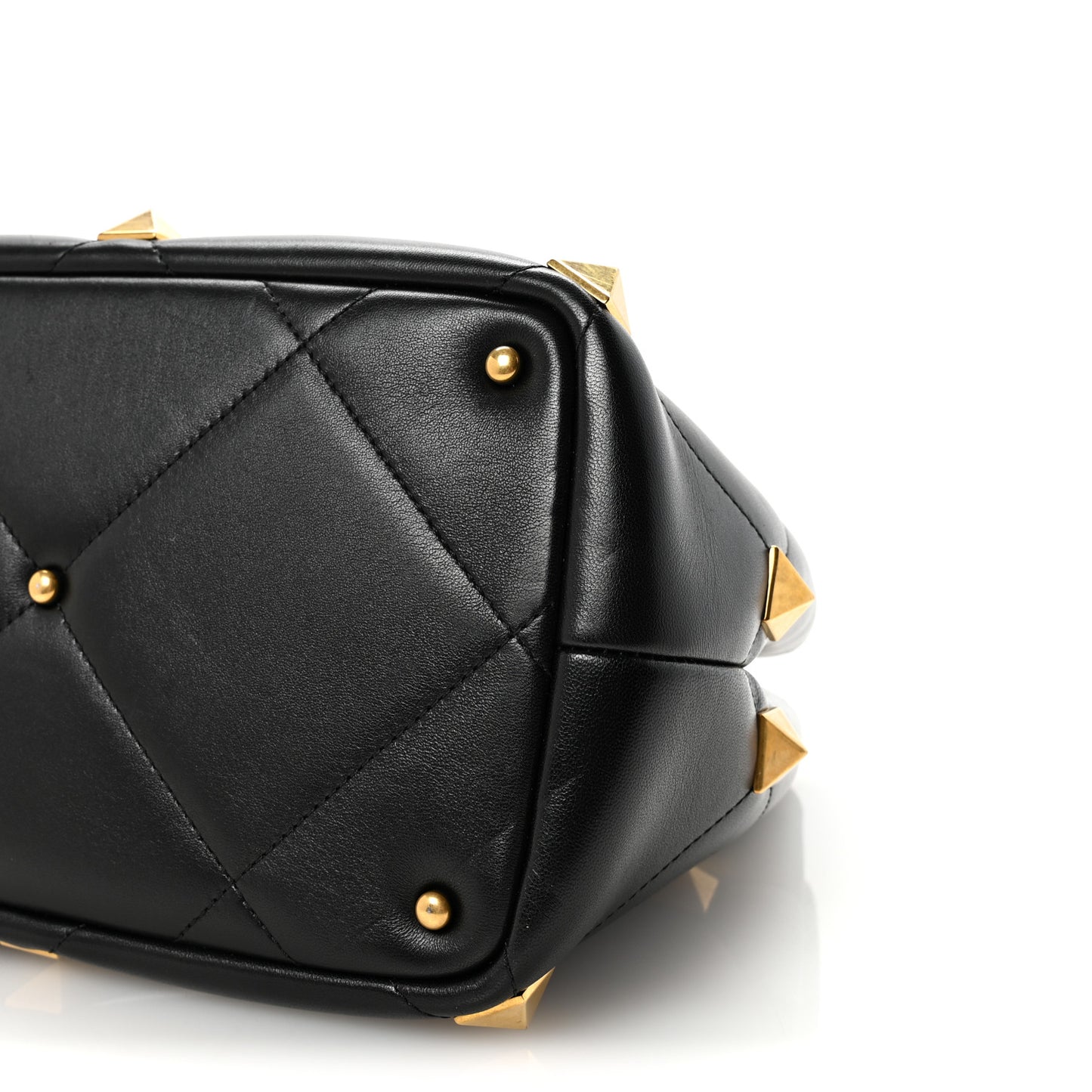 Nappa Roman Stud The Handle Bag Black