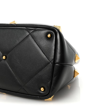 Valentino Garavani Nappa Roman Stud The Handle Bag Black 9 of 9