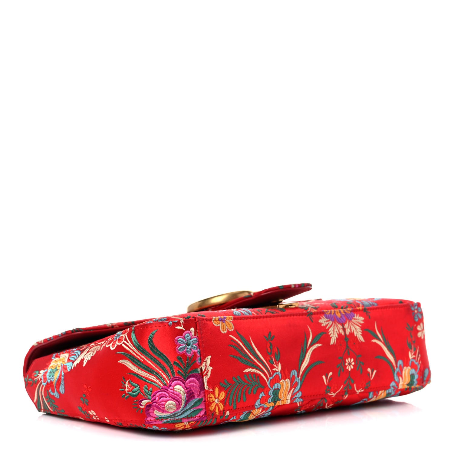 Gucci Jacquard Matelasse Floral Medium GG Marmont Shoulder Bag Red 4 of 19