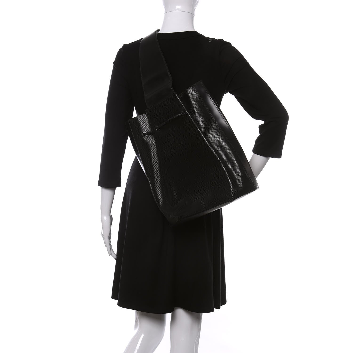 Louis Vuitton Epi Sac a Dos Drawstring Bag Black 2 of 9