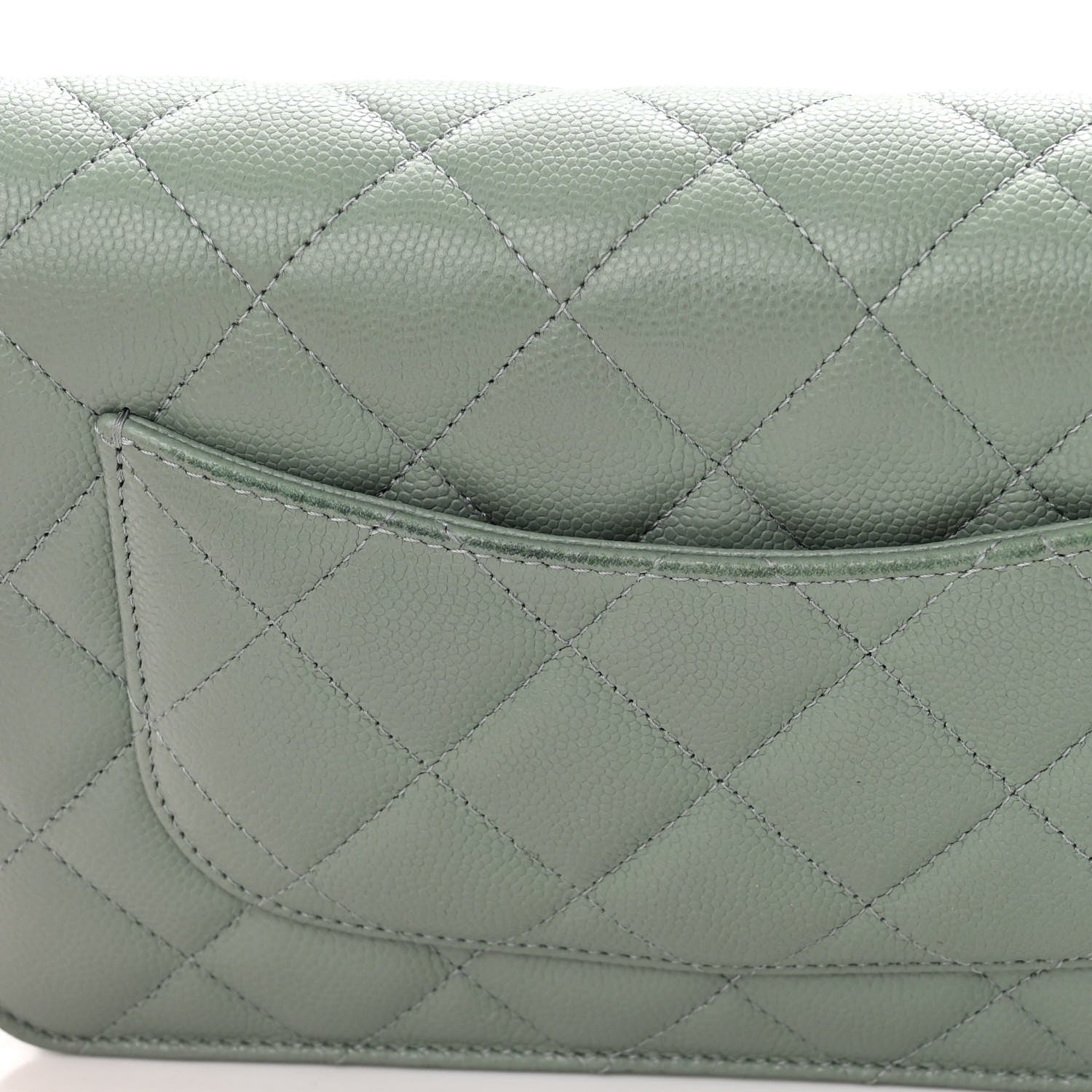 Chanel Caviar Quilted Wallet On Chain WOC Grey 13 of 13