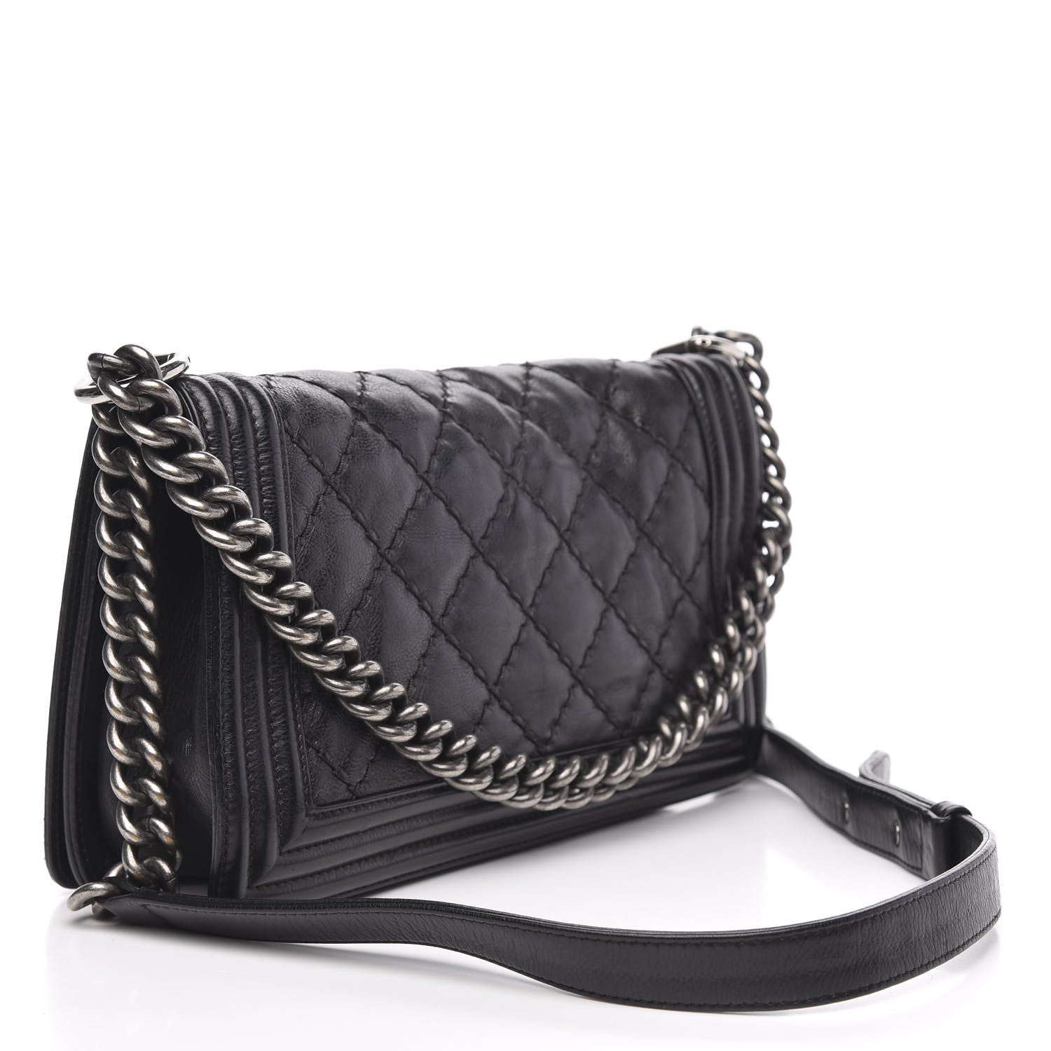 Chanel Calfskin Double Stitch Medium Boy Flap Black 3 of 16