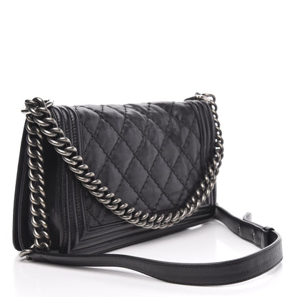 Chanel Calfskin Double Stitch Medium Boy Flap Black 3 of 16