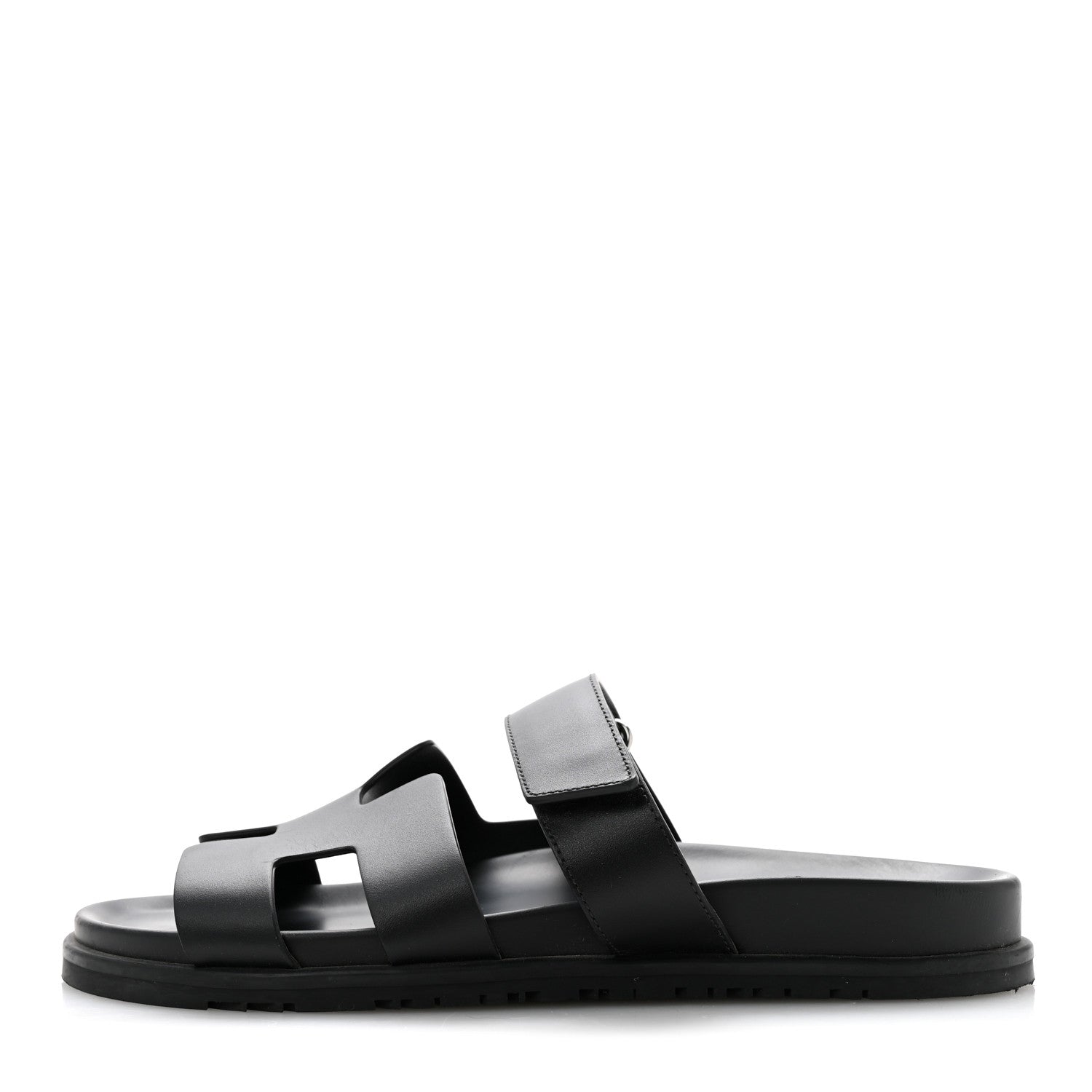 Hermes Calfskin Womens Chypre Sandals 41 Black 1 of 9