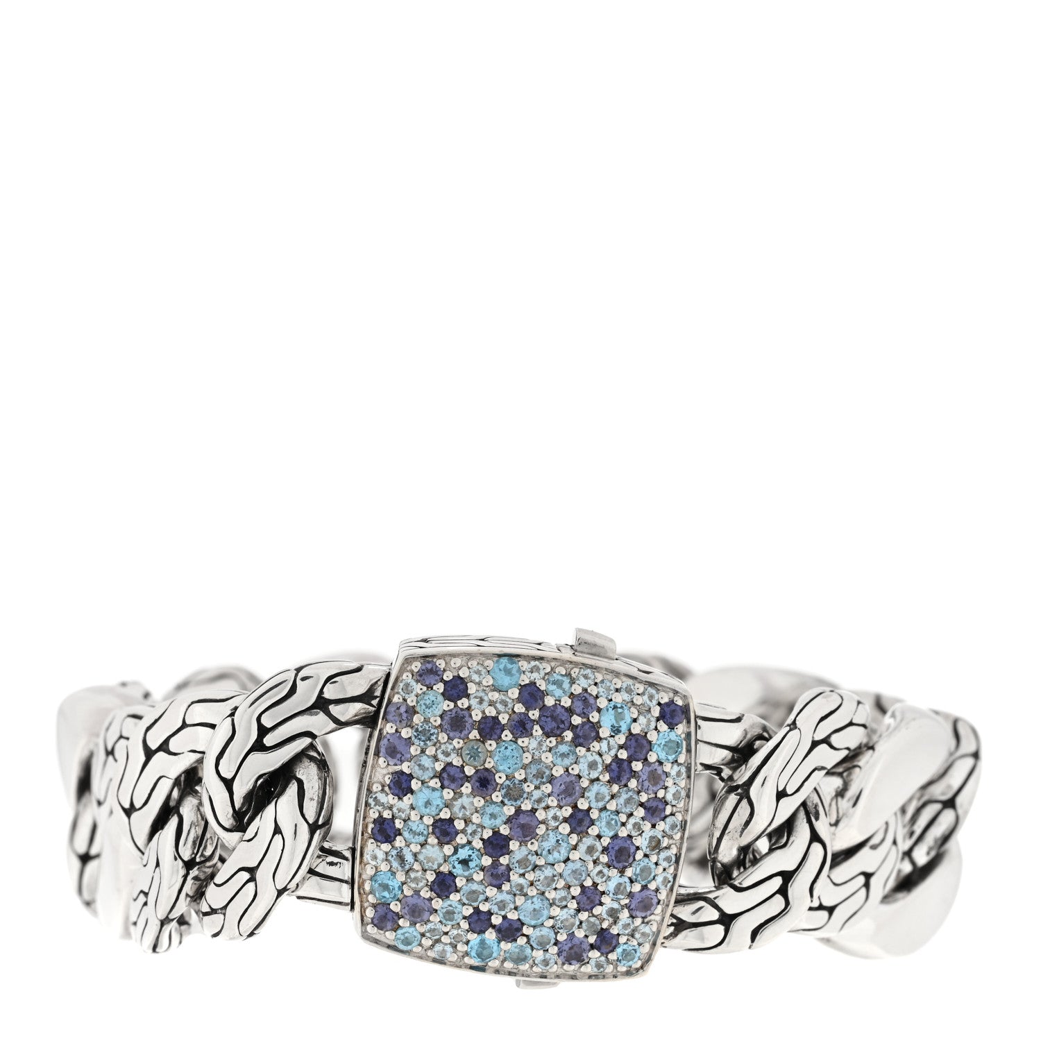 John Hardy Sterling Silver Blue Topaz Amethyst Kali Lavafire Link Bracelet 1 of 3