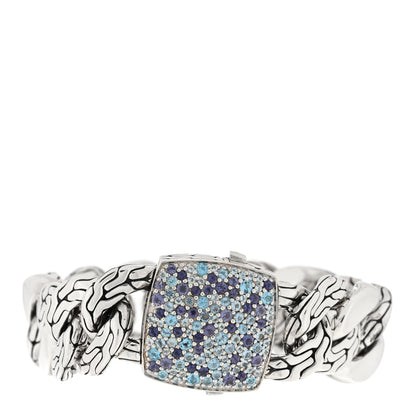 John Hardy Sterling Silver Blue Topaz Amethyst Kali Lavafire Link Bracelet 1 of 3