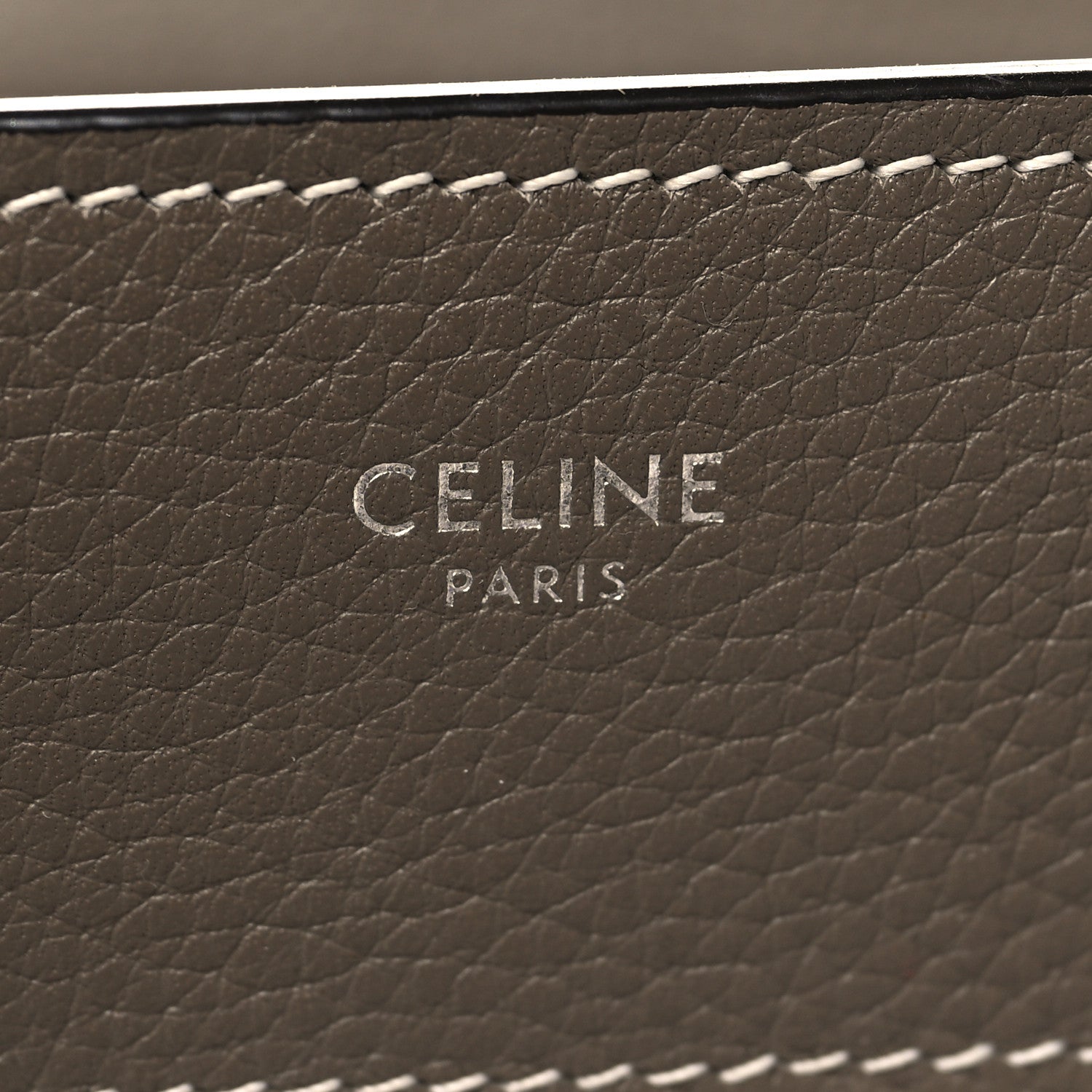 Celine Drummed Calfskin Micro Luggage Souris 6 of 11