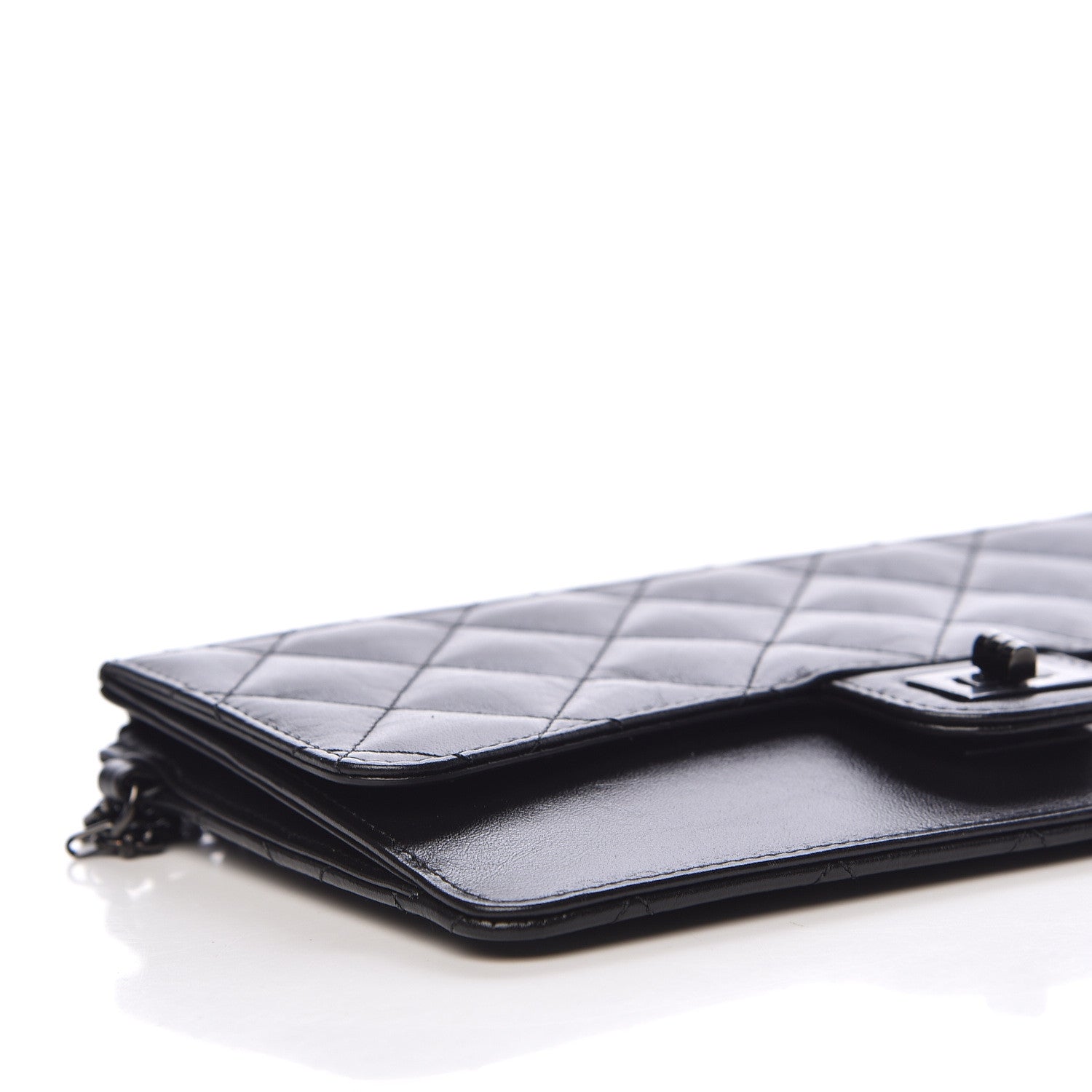 Chanel Aged Calfskin Quilted 2.55 Reissue Pouch With Chain Handle So Black 8 of 11