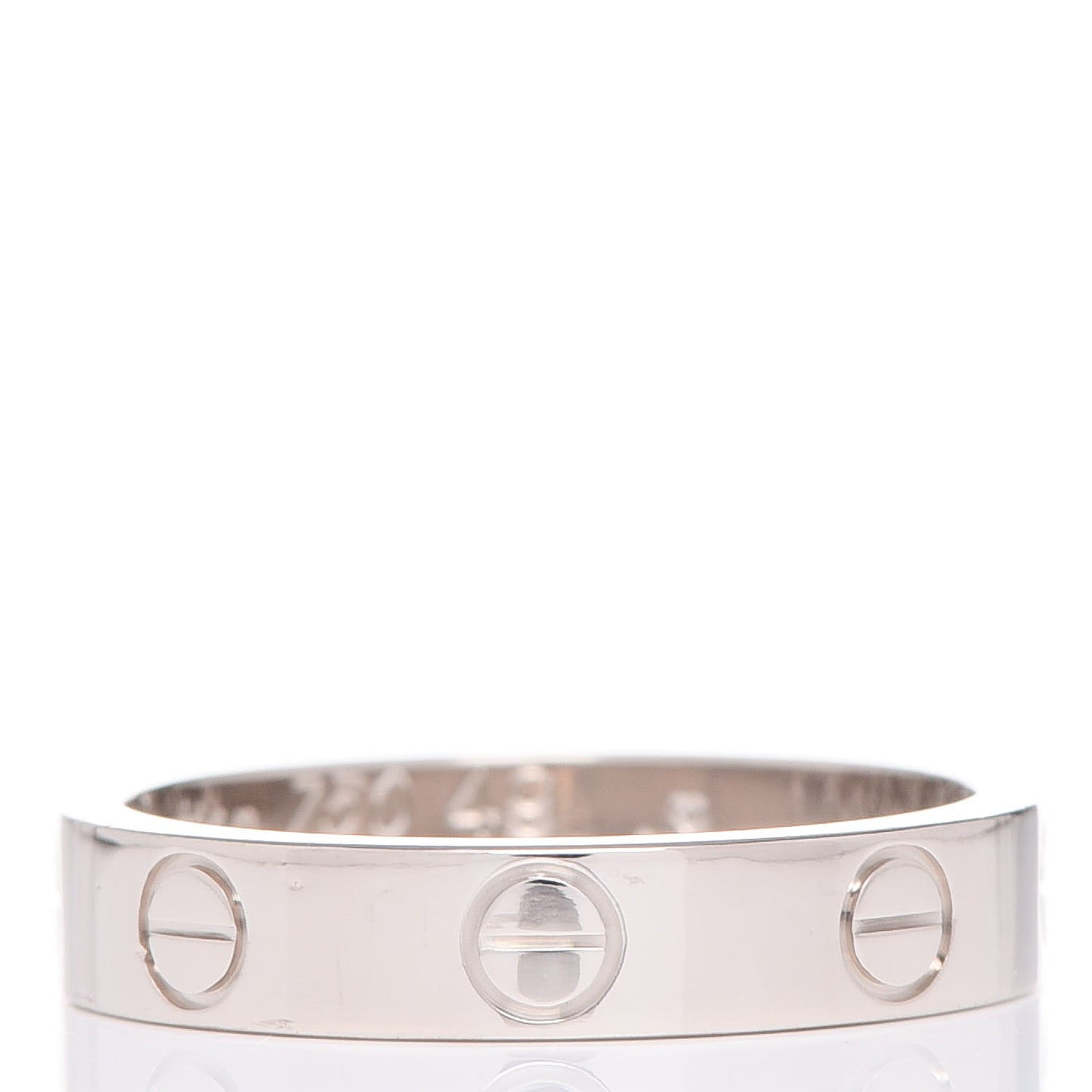 18K White Gold 3.5mm LOVE Wedding Band Ring 49 4.75