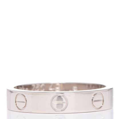 Cartier 18K White Gold 3.5mm LOVE Wedding Band Ring 49 4.75 3 of 5
