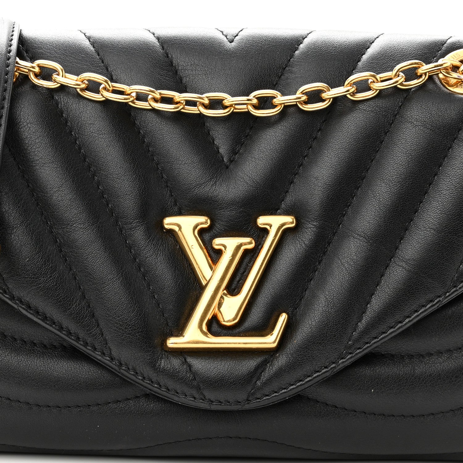 Louis Vuitton Calfskin LV New Wave Chain Bag Black 7 of 11