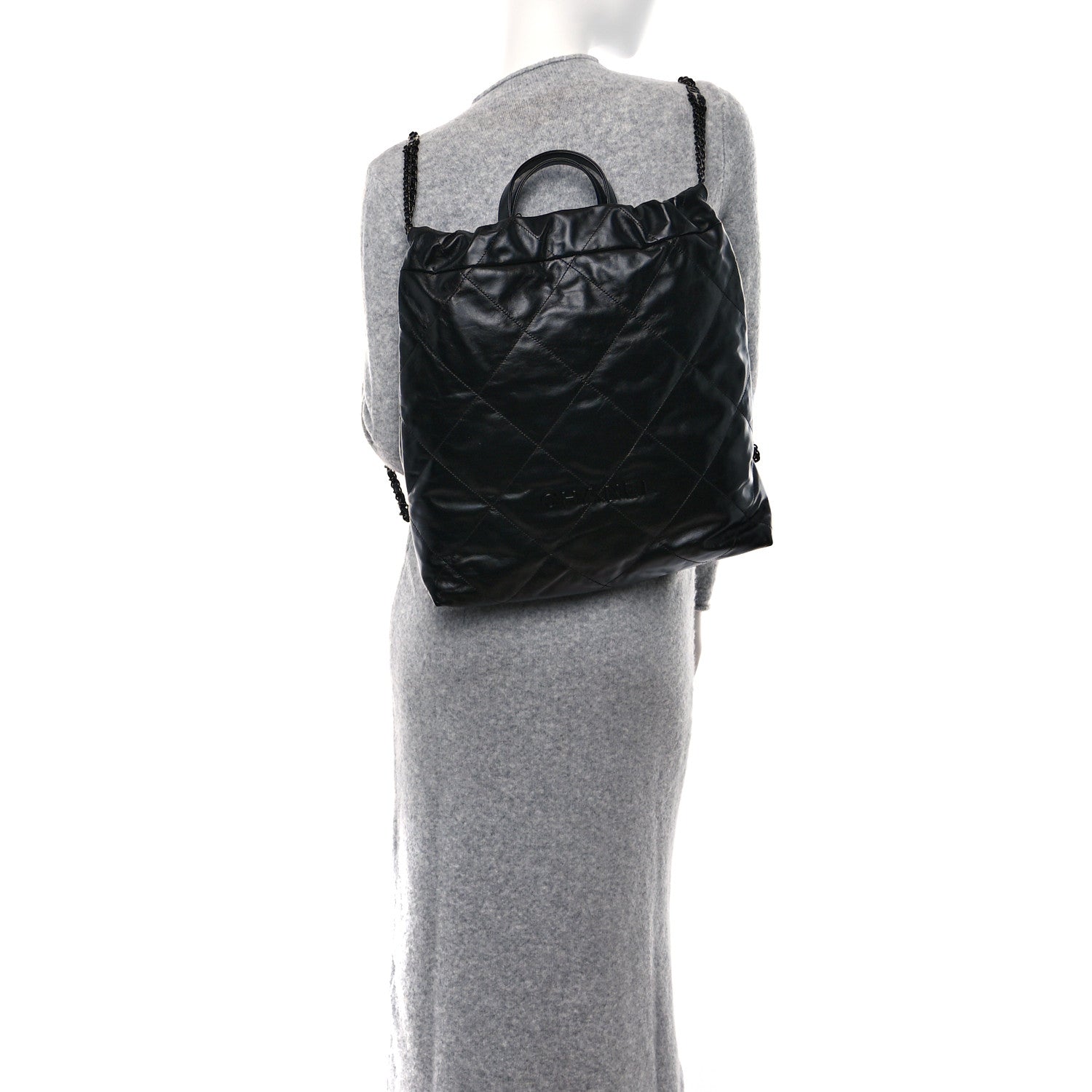 Chanel Shiny Calfskin Quilted Chanel 22 Backpack So Black 2 of 9