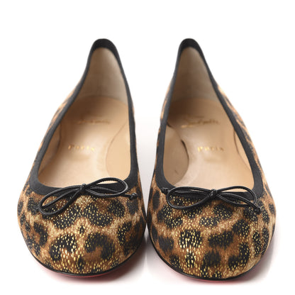 Christian Louboutin Lurex Leopard La Massine Flats 39 Black Gold 2 of 9