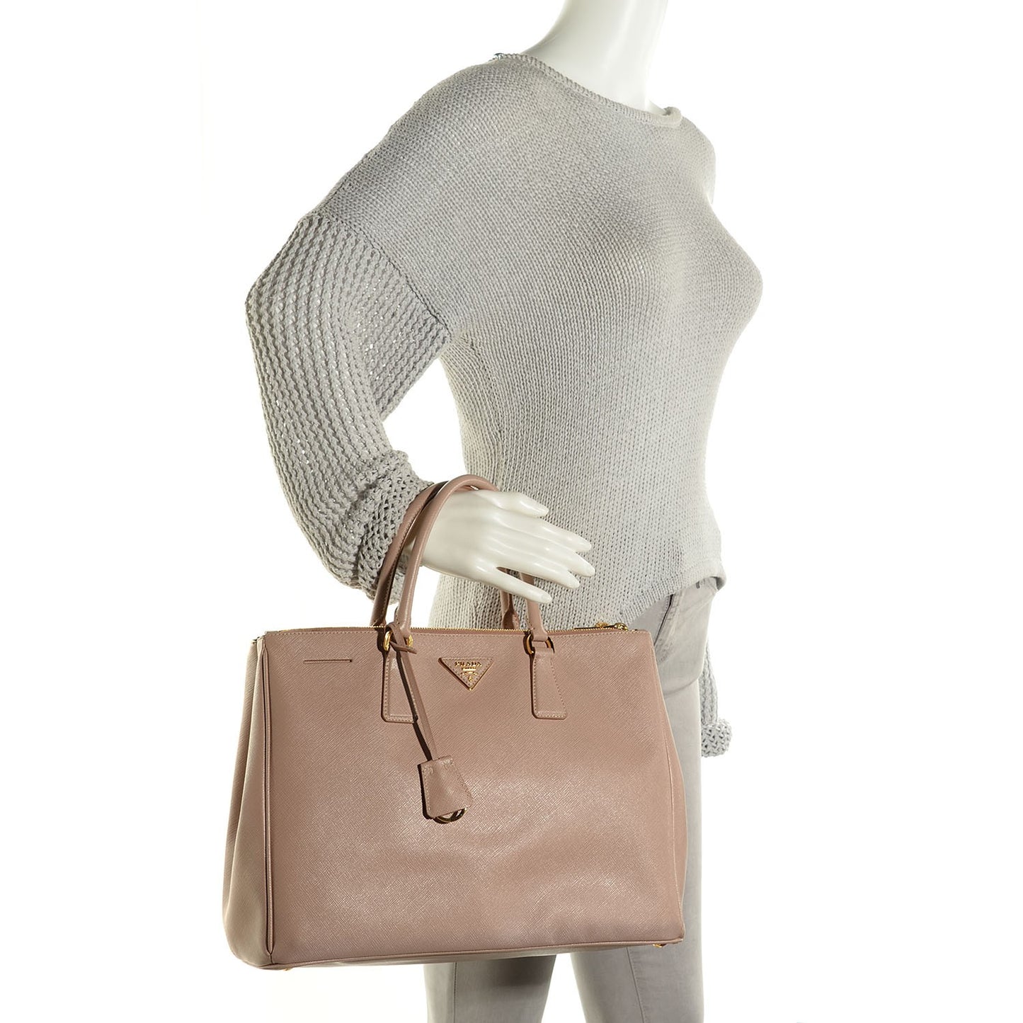 Saffiano Large Galleria Double Zip Tote Cammeo