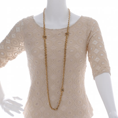Chanel Paris Byzance Long CC Necklace Gold 2 of 5