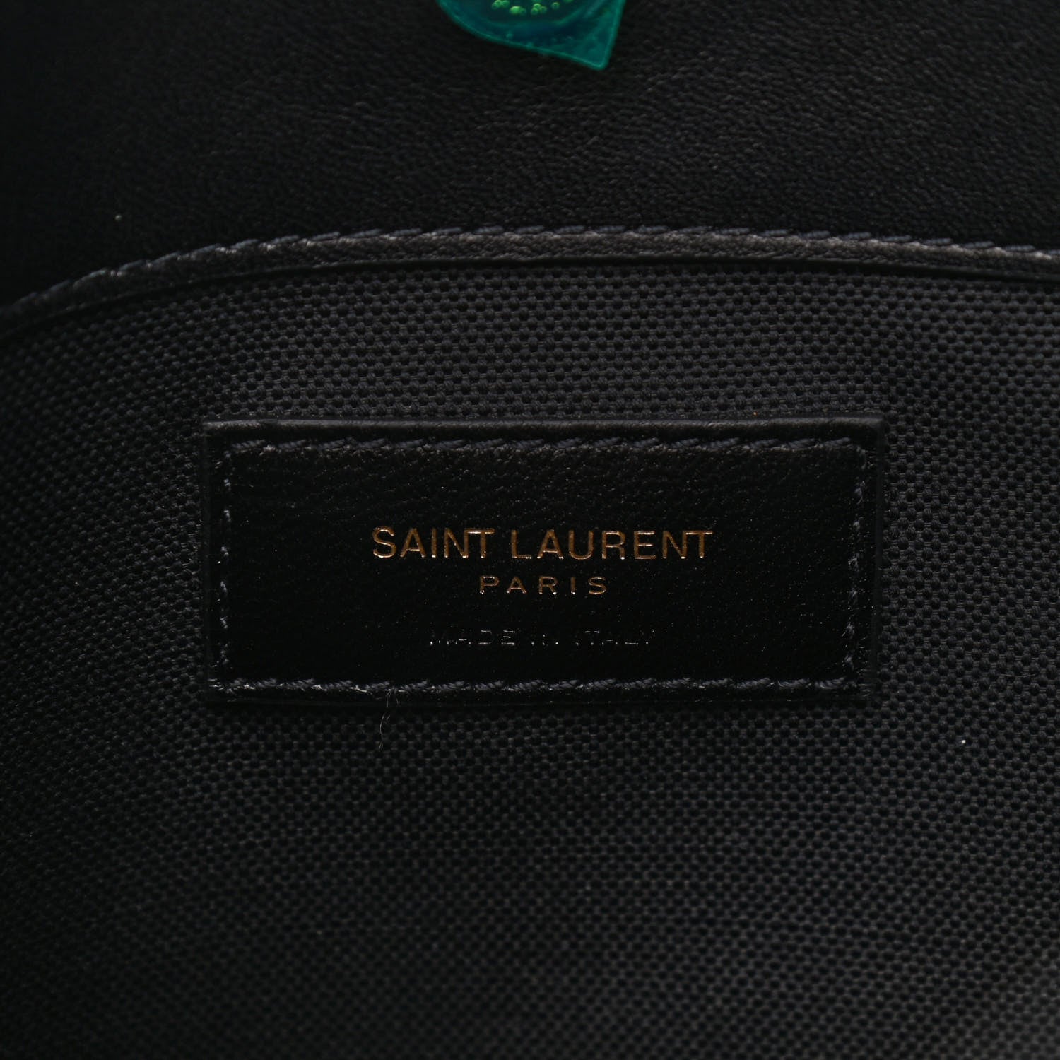 Saint Laurent Suede Calfskin Studded Fringe Toy Shopping Tote Black 7 of 9