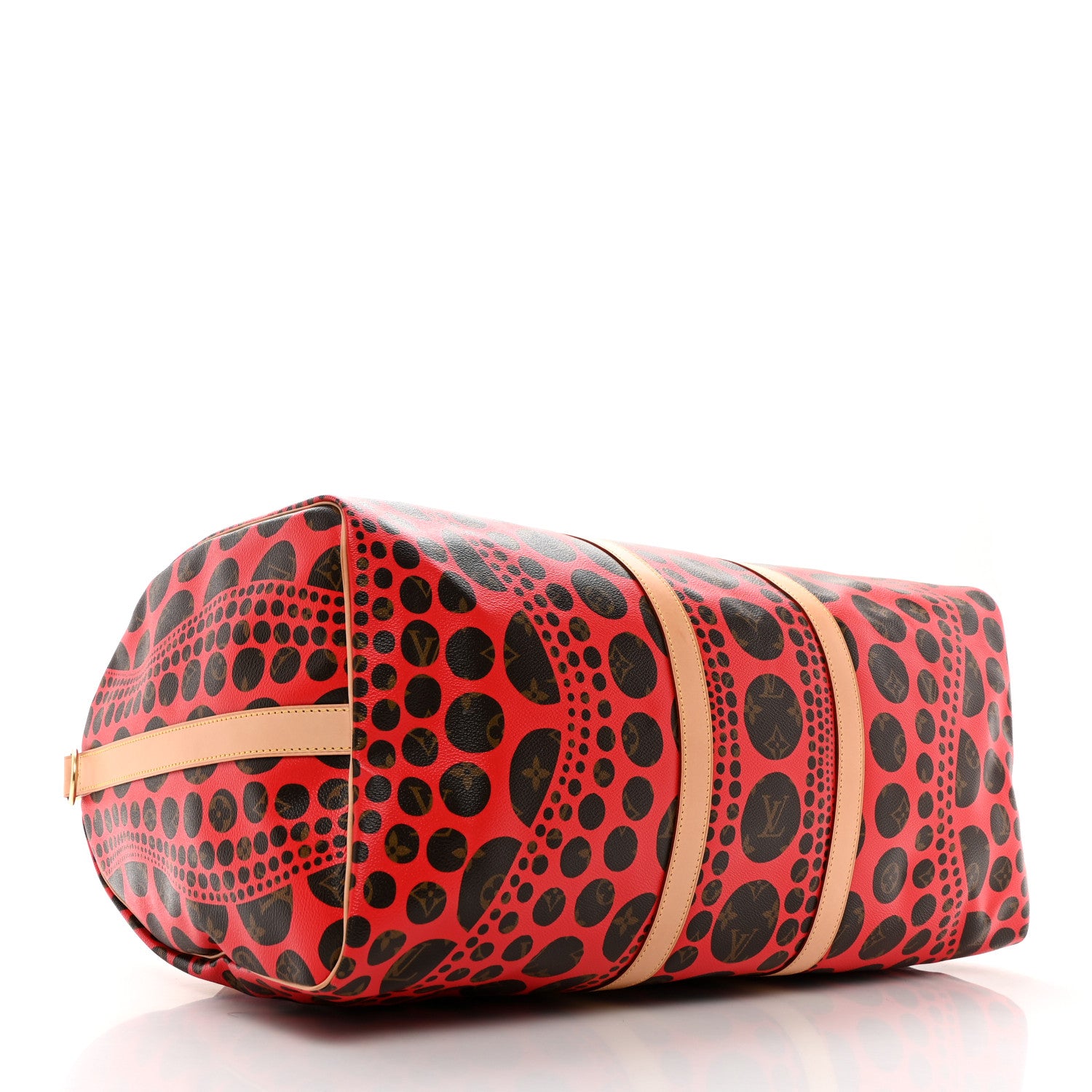 Louis Vuitton Monogram Kusama Pumpkin Dots Keepall Bandouliere 55 Red 3 of 11