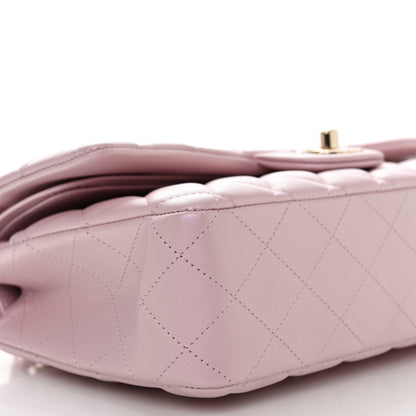 Chanel Iridescent Calfskin Quilted Medium Double Flap Light Pink 9 of 11