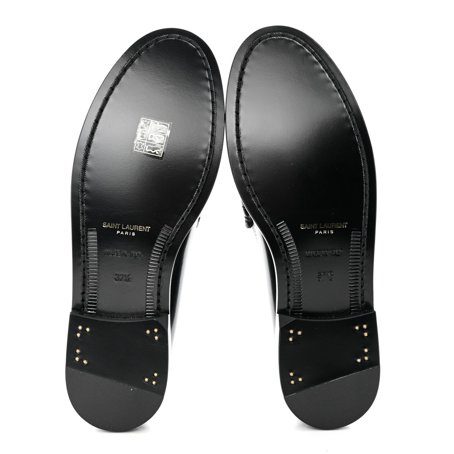 Calfskin Penny Loafers 37.5 Black